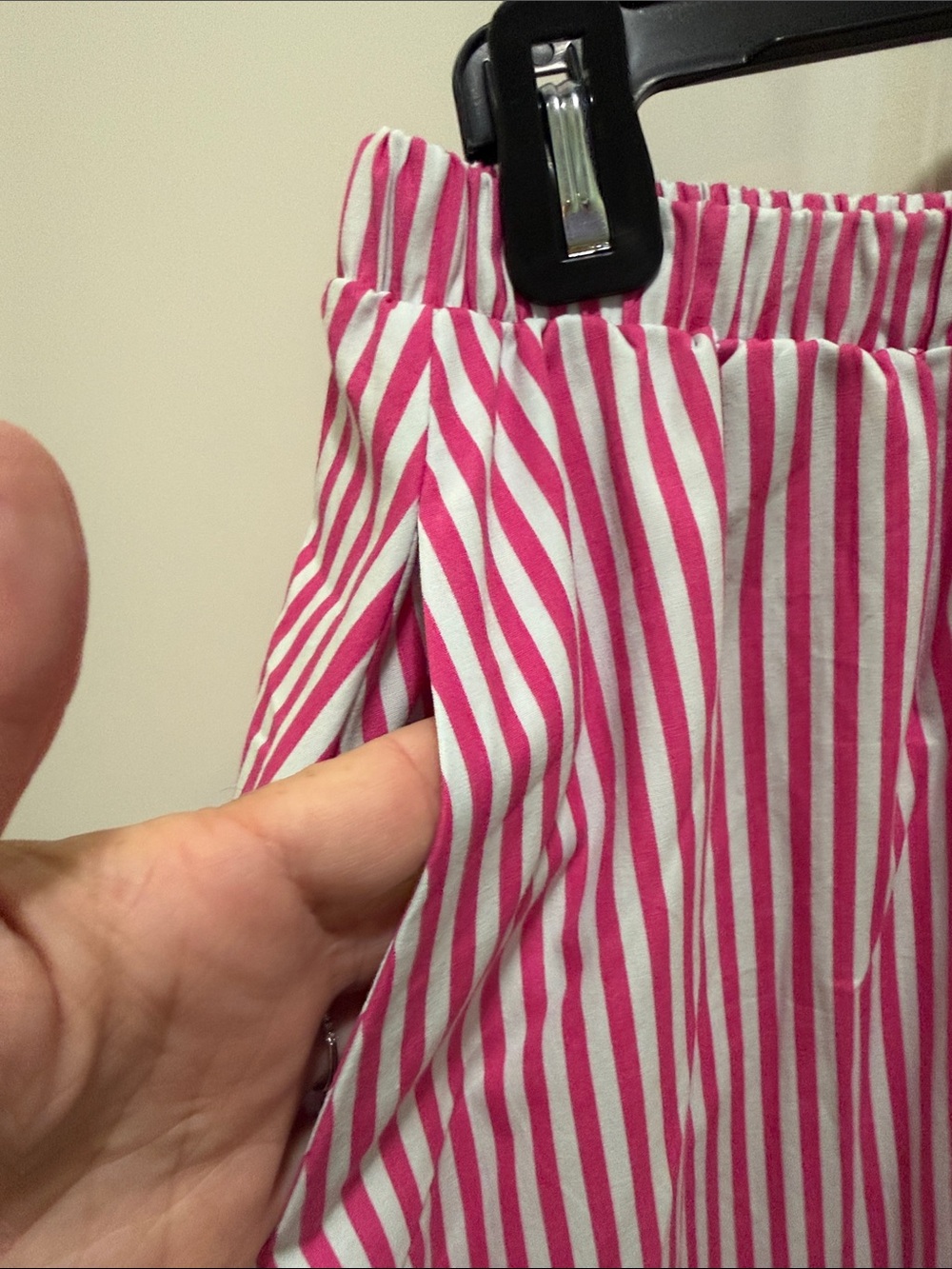 NWT Cotton Pink pinstripe poplin midi skirt sz M - Picture 4 of 5